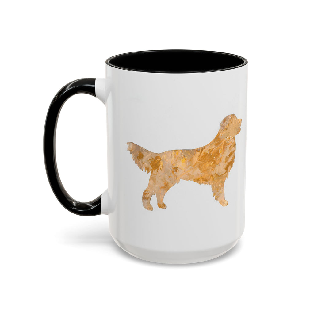 Golden Retriever singular hero fine art mug, 15oz hand painted style ceramic coffee cup, custom service dog Heritage Keepsake