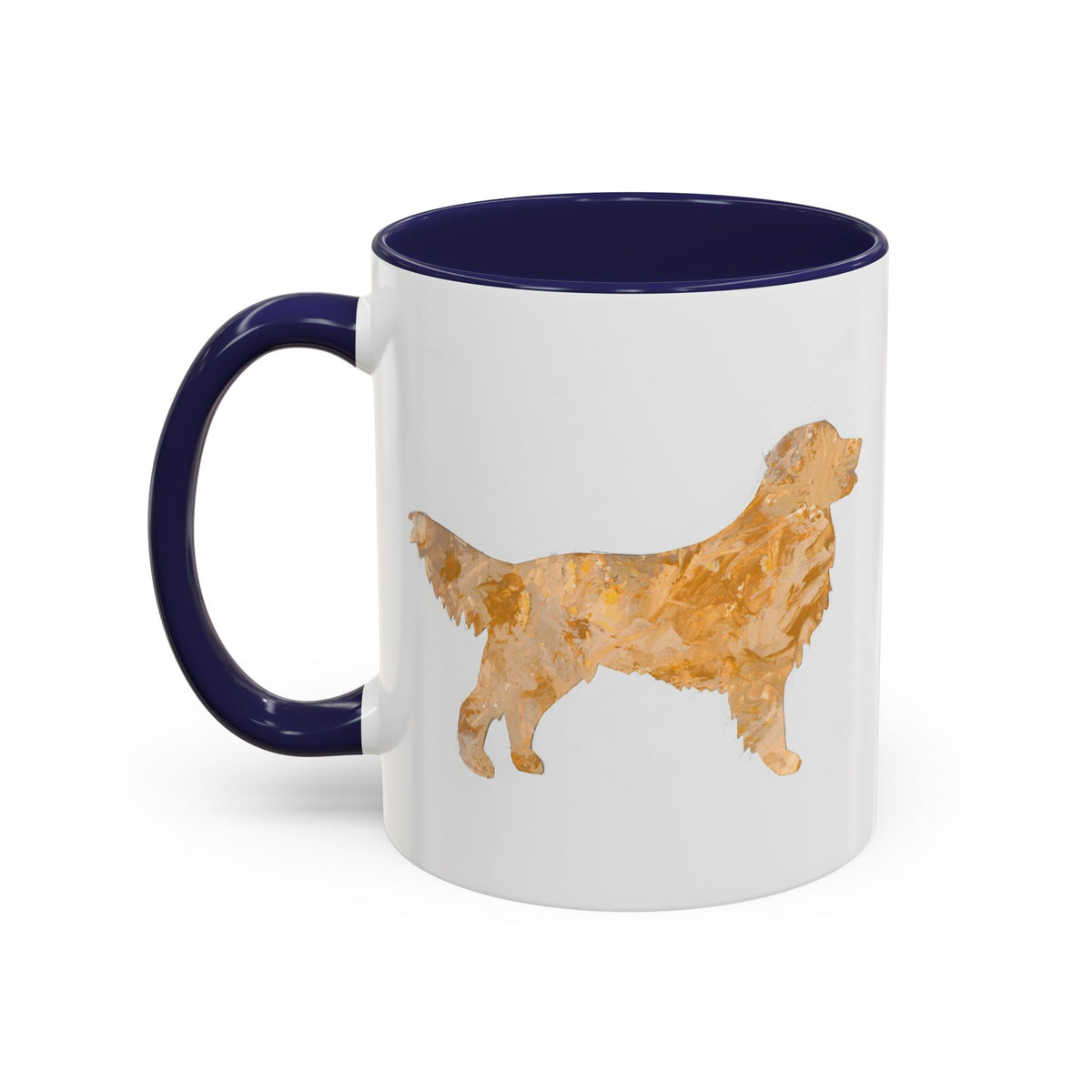 Golden Retriever singular hero fine art mug, 15oz hand painted style ceramic coffee cup, custom service dog Heritage Keepsake