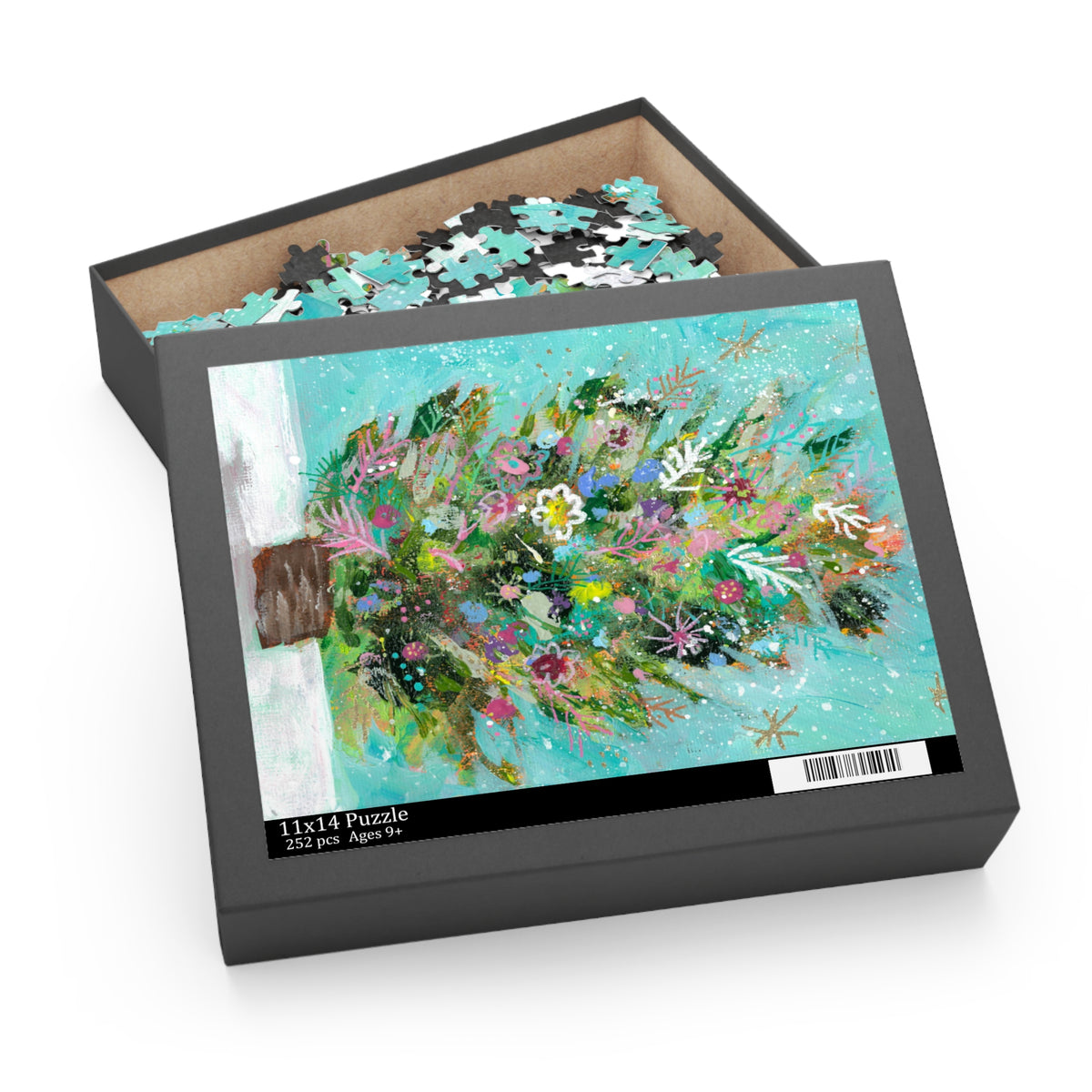 Mint Green Christmas Tree Heritage Edition Original Art, Jigsaw Puzzle