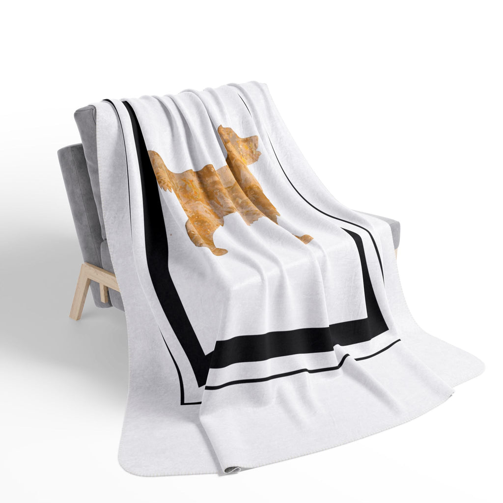 Golden Retriever Fleece Sherpa Blanket, part of the Fine Art Breed and Lodge Collection