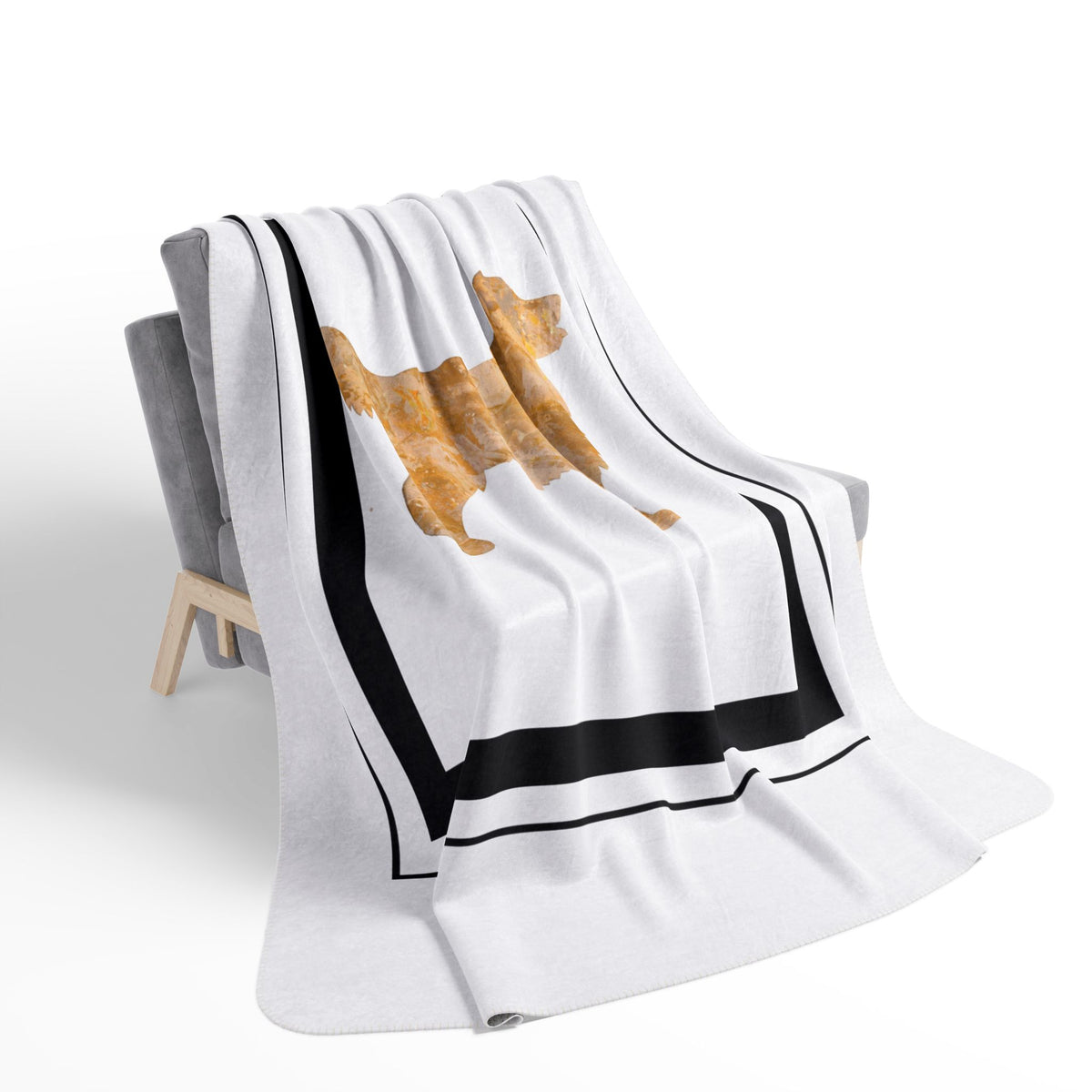 Golden Retriever Fleece Sherpa Blanket, part of the Fine Art Breed and Lodge Collection