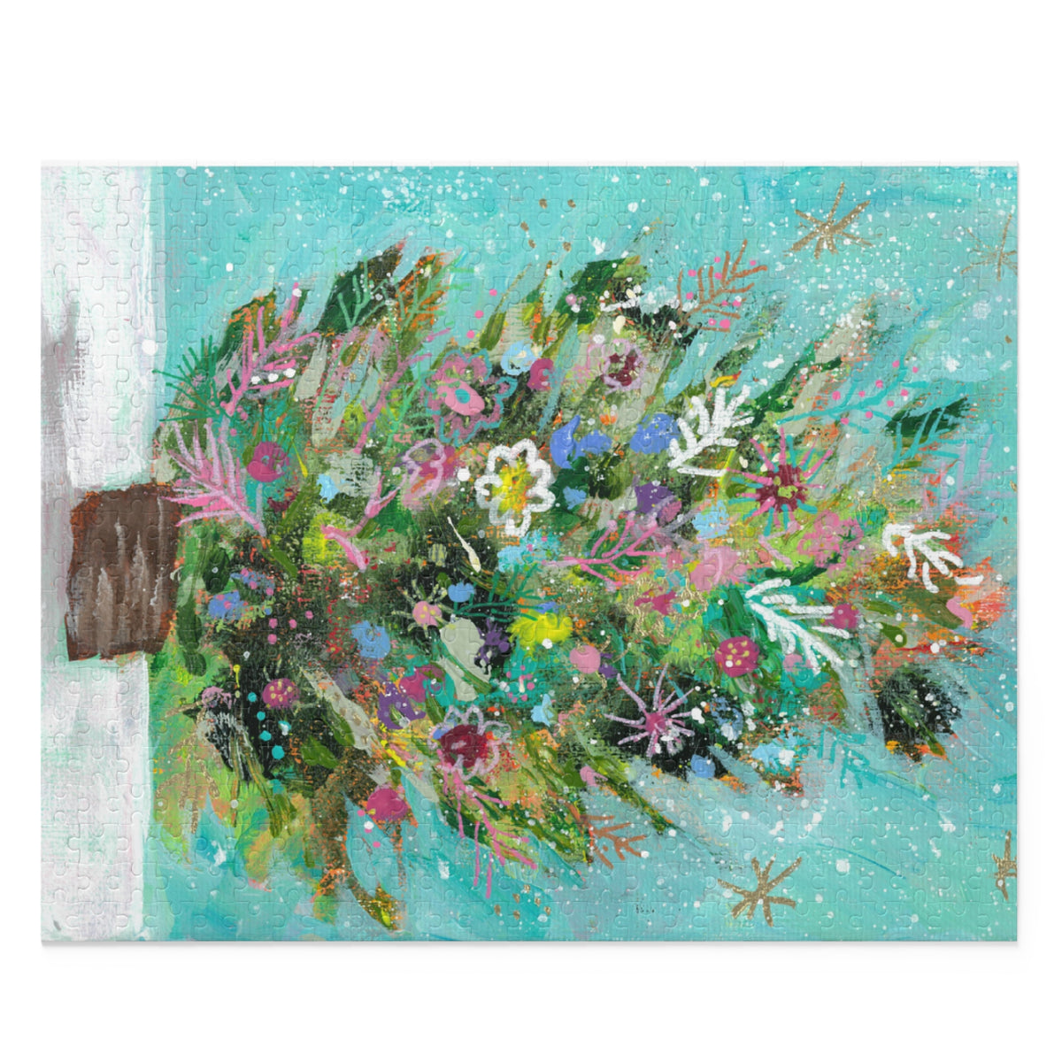 Mint Green Christmas Tree Heritage Edition Original Art, Jigsaw Puzzle