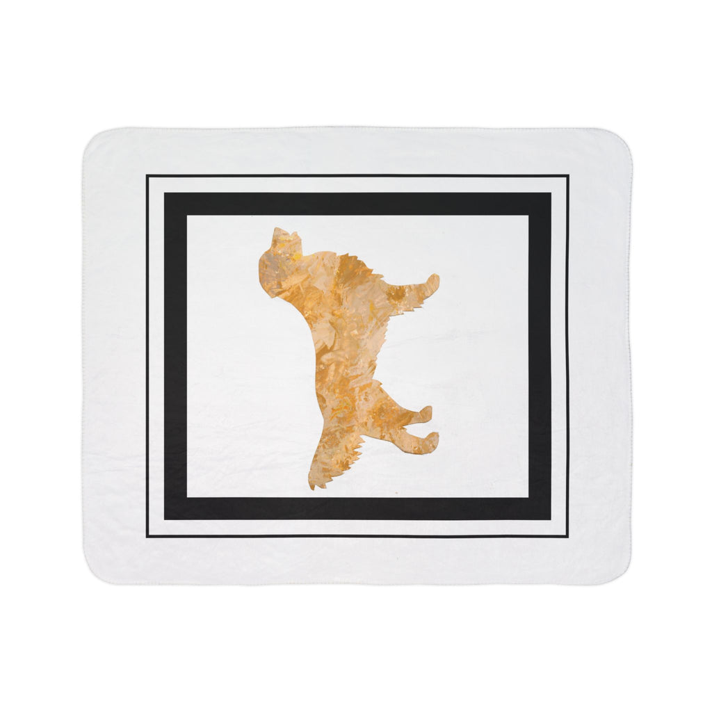 Golden Retriever Fleece Sherpa Blanket, part of the Fine Art Breed and Lodge Collection