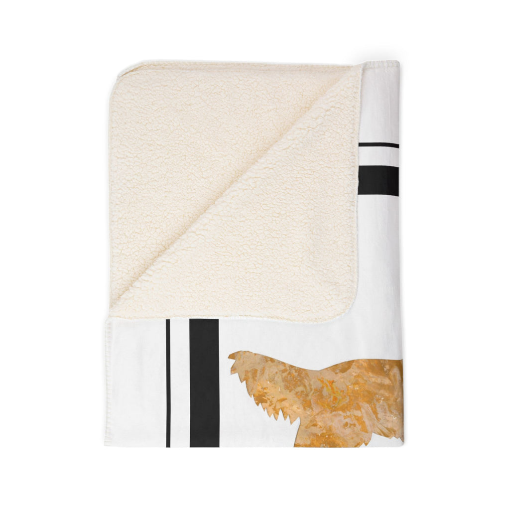Golden Retriever Fleece Sherpa Blanket, part of the Fine Art Breed and Lodge Collection