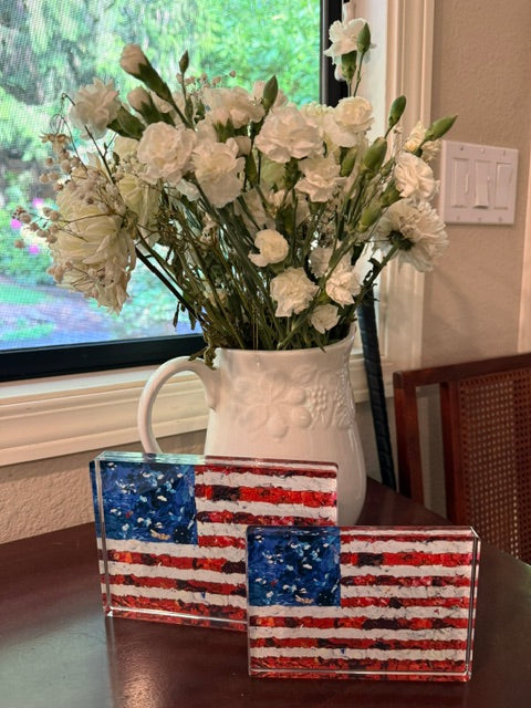 American Flag Acrylic Block – Original Painting