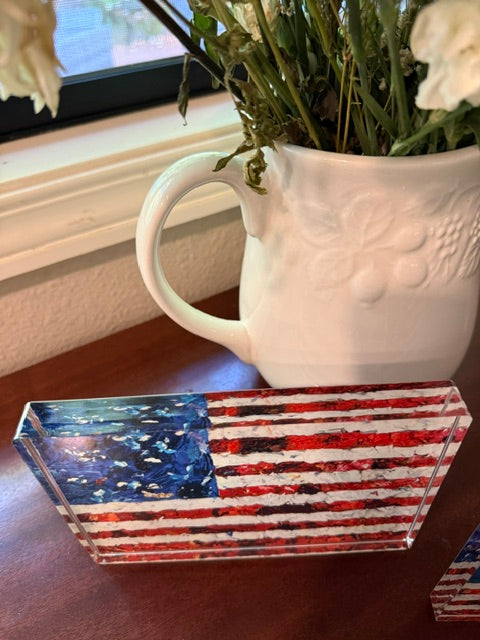 American Flag Acrylic Block – Original Painting