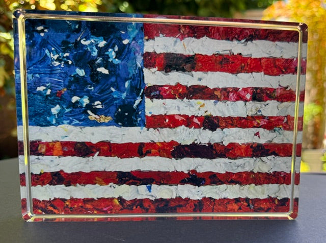American Flag Acrylic Block – Original Painting